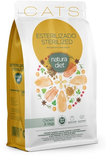 Natura Diet Kattefoder Adult Sterilised Kylling 1,5 kg - til steriliserede katte